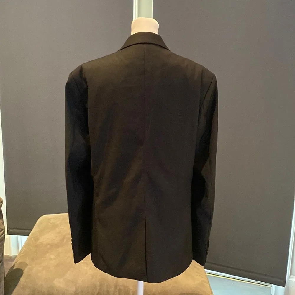 Men’s Black Suit Jacket Blazer One Button Notched Lapel Size 36 NWOT